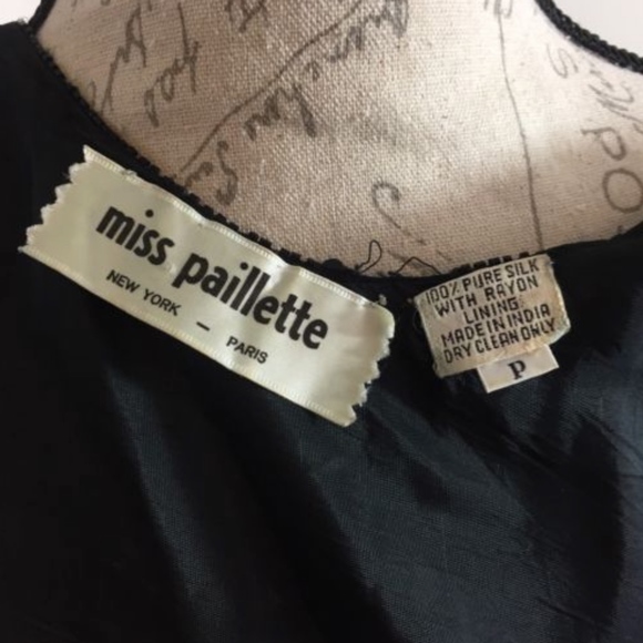 Miss Paillette Sequence Black Tank Size Petite S - Picture 5 of 5